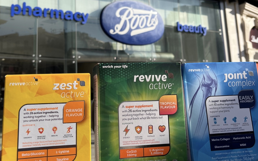 REVIVE ACTIVE ANNOUNCES ROLL-OUT IN BOOTS STORES ACROSS THE UK TO SUPPORT EXCITING BUSINESS GROWTH